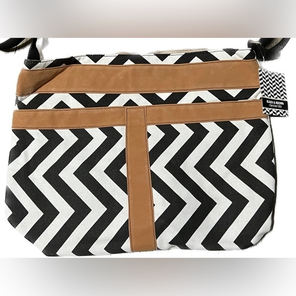 Black & Brown Chevron Tote Bag - Picture 3 of 12
